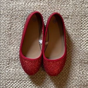 Girls size 13 Dorthy ruby slippers red glitter
